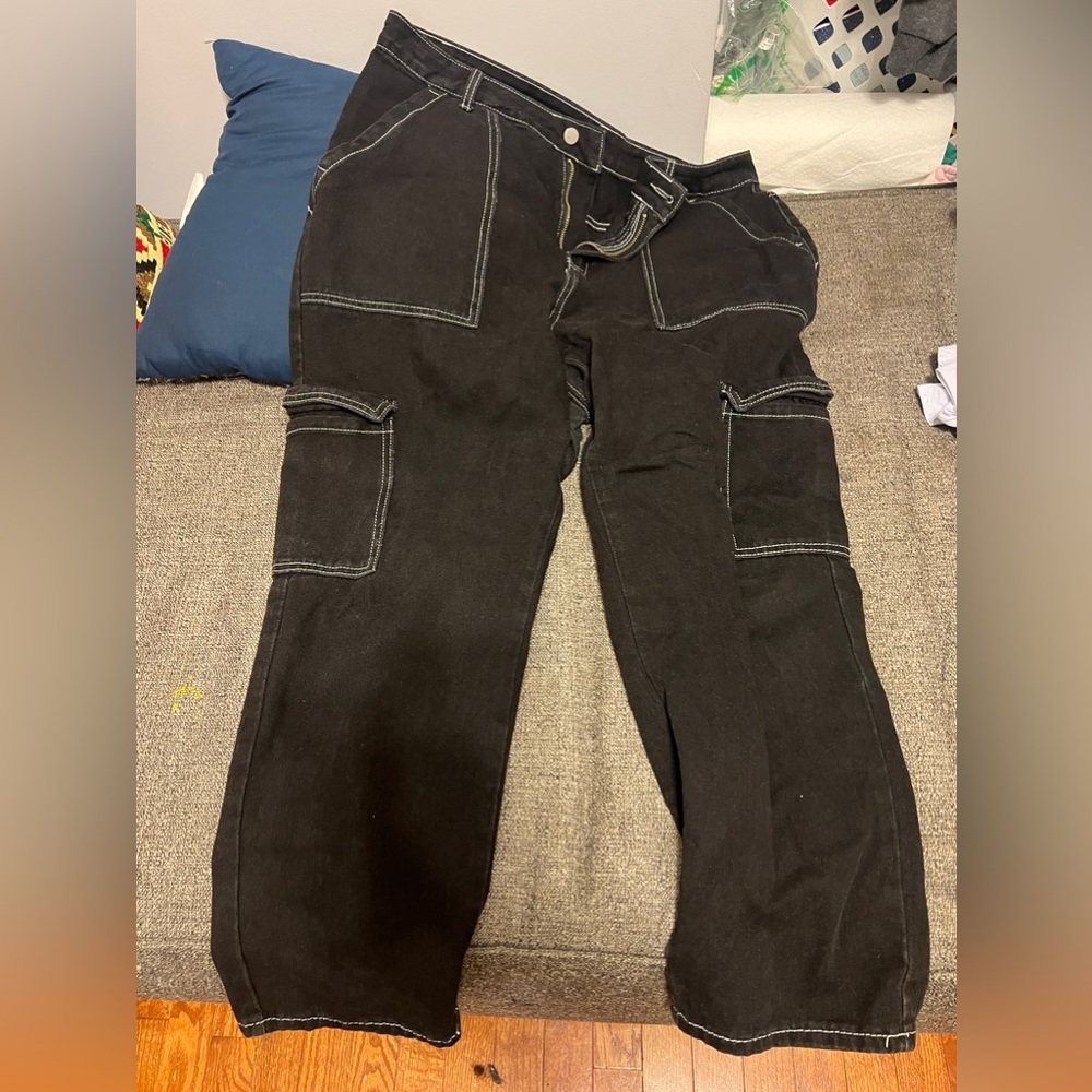 Plus size Black cargo jeans